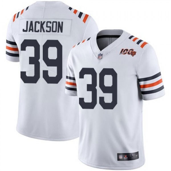 Nike Bears #39 Eddie Jackson White Alternate Men's Stitched NFL Vapor Untouchable Limited 100th Season Jersey