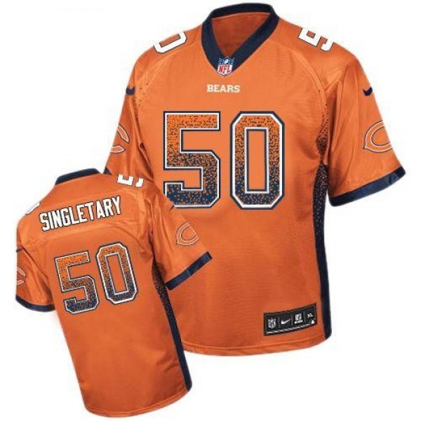Nike Bears #50 Mike Singletary Orange Alternate Men's Stitched NFL Elite Drift Fashion Jersey