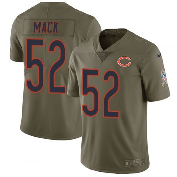 Nike Bears #52 Khalil Mack Olive Men's Stitched NFL Limited 2017 Salute To Service Jersey