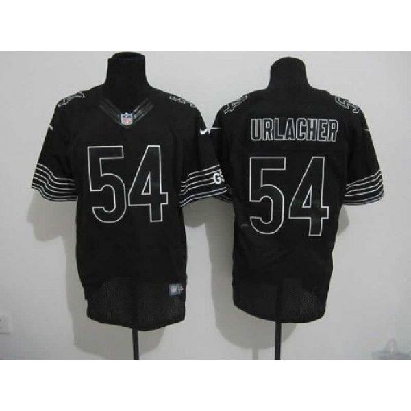 Nike Bears #54 Brian Urlacher Black Shadow Men's Stitched NFL Elite Jersey