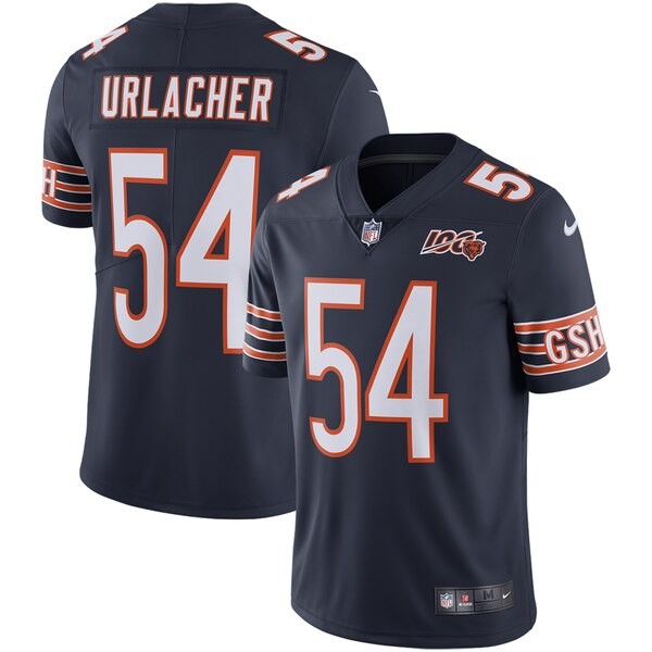Nike Bears #54 Brian Urlacher Navy Blue Team Color Men's 100th Season Retired Stitched NFL Vapor Untouchable Limited Jersey
