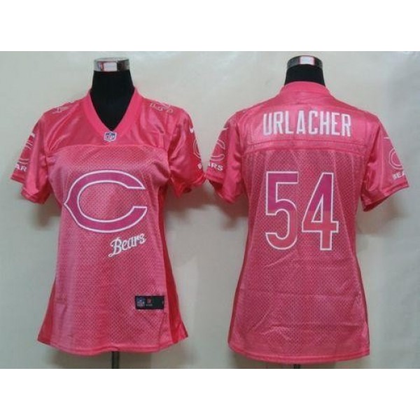 Women's Bears #54 Brian Urlacher Pink Fem Fan NFL Game Jersey
