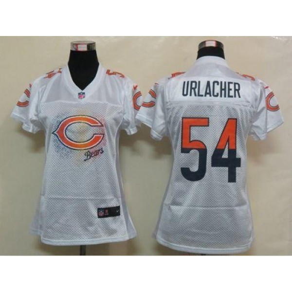 Women's Bears #54 Brian Urlacher White Fem Fan NFL Game Jersey