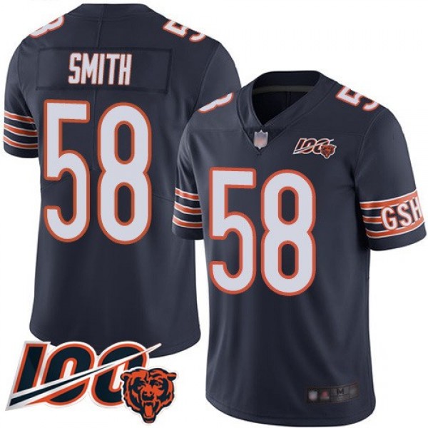 Nike Bears #58 Roquan Smith Navy Blue Team Color Men's Stitched NFL 100th Season Vapor Limited Jersey