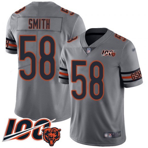 Nike Bears #58 Roquan Smith Silver Men's Stitched NFL Limited Inverted Legend 100th Season Jersey