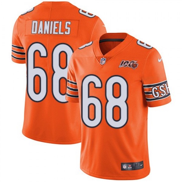 Nike Bears #68 James Daniels Orange Men's 100th Season Stitched NFL Limited Rush Jersey