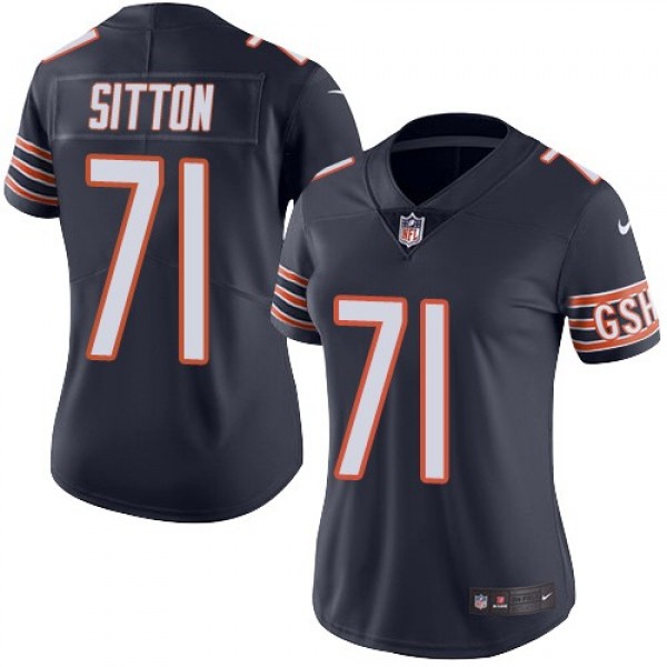 Women's Bears #71 Josh Sitton Navy Blue Team Color Stitched NFL Vapor Untouchable Limited Jersey