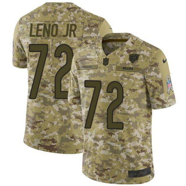 Nike Bears #72 Charles Leno Jr Camo Men's Stitched NFL Limited 2018 Salute To Service Jersey
