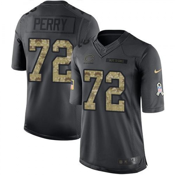 Nike Bears #72 William Perry Black Men's Stitched NFL Limited 2016 Salute to Service Jersey