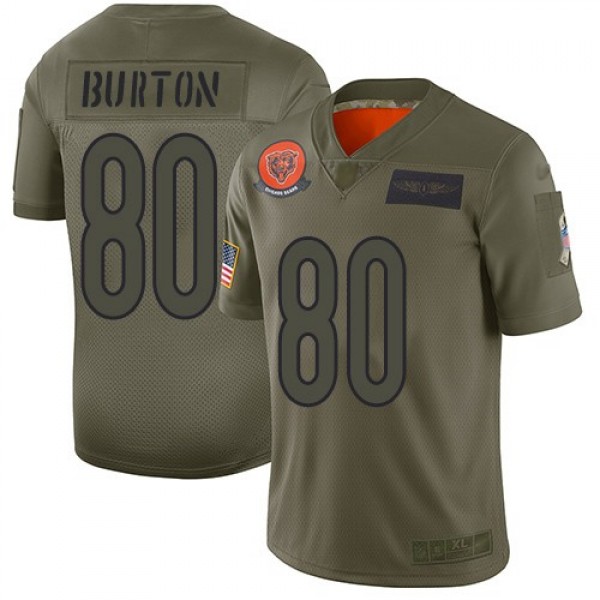 Nike Bears #80 Trey Burton Camo Men's Stitched NFL Limited 2019 Salute To Service Jersey