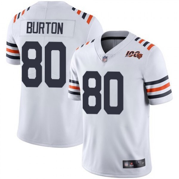Nike Bears #80 Trey Burton White Alternate Men's Stitched NFL Vapor Untouchable Limited 100th Season Jersey