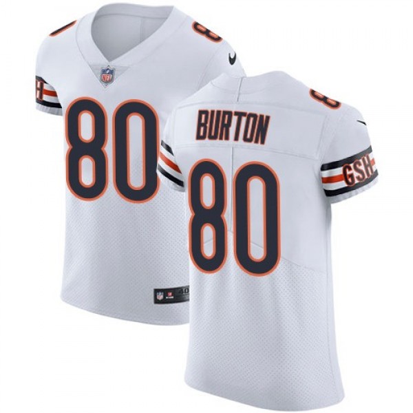 Nike Bears #80 Trey Burton White Men's Stitched NFL Vapor Untouchable Elite Jersey