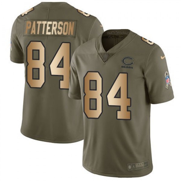 Nike Bears #84 Cordarrelle Patterson Olive/Gold Men's Stitched NFL Limited 2017 Salute To Service Jersey