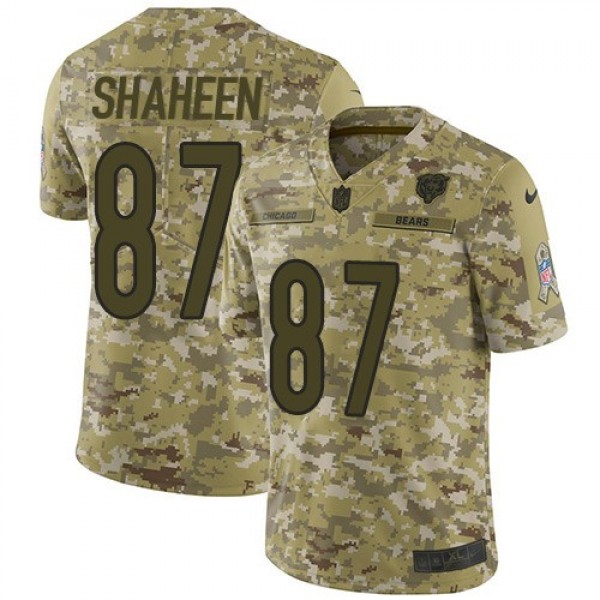 Nike Bears #87 Adam Shaheen Camo Men's Stitched NFL Limited 2018 Salute To Service Jersey