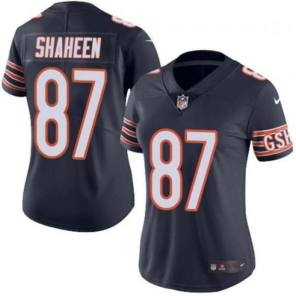Women's Bears #87 Adam Shaheen Navy Blue Team Color Stitched NFL Vapor Untouchable Limited Jersey