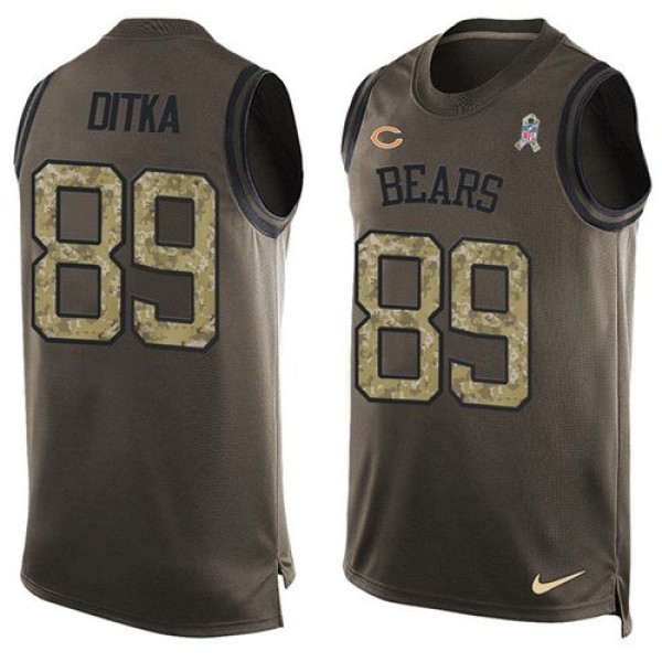 Nike Bears #89 Mike Ditka Green Men's Stitched NFL Limited Salute To Service Tank Top Jersey