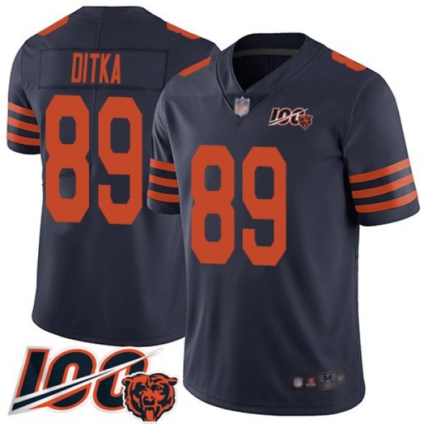 Nike Bears #89 Mike Ditka Navy Blue Alternate Men's Stitched NFL 100th Season Vapor Limited Jersey
