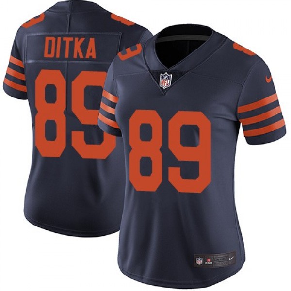 Women's Bears #89 Mike Ditka Navy Blue Alternate Stitched NFL Vapor Untouchable Limited Jersey