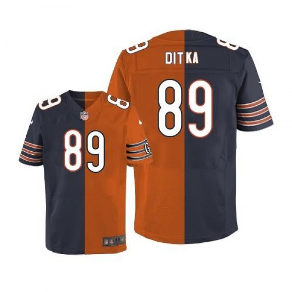 Nike Bears #89 Mike Ditka Navy Blue/Orange Men's Stitched NFL Elite Split Jersey