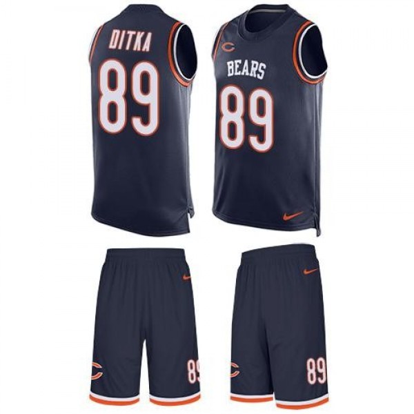 Nike Bears #89 Mike Ditka Navy Blue Team Color Men's Stitched NFL Limited Tank Top Suit Jersey