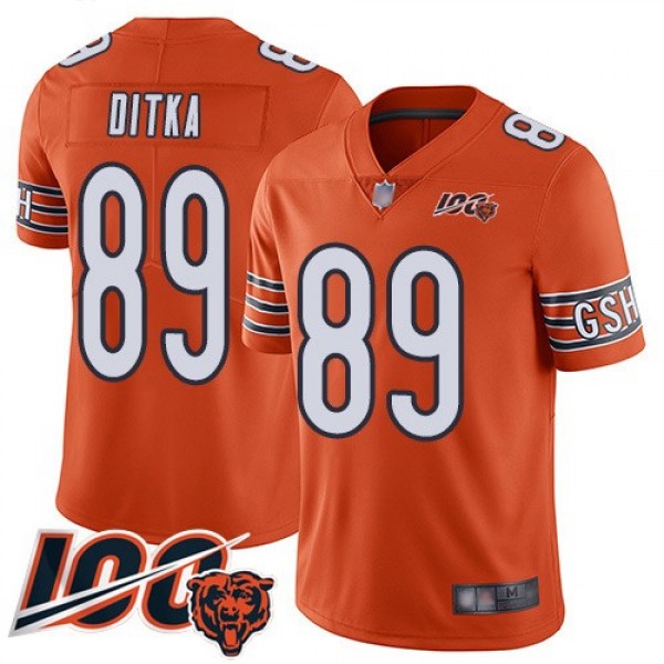 Nike Bears #89 Mike Ditka Orange Men's Stitched NFL Limited Rush 100th Season Jersey