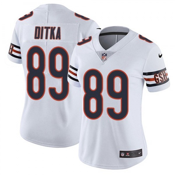 Women's Bears #89 Mike Ditka White Stitched NFL Vapor Untouchable Limited Jersey