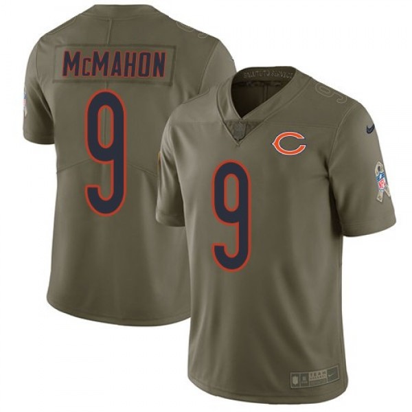 Nike Bears #9 Jim McMahon Olive Men's Stitched NFL Limited 2017 Salute To Service Jersey