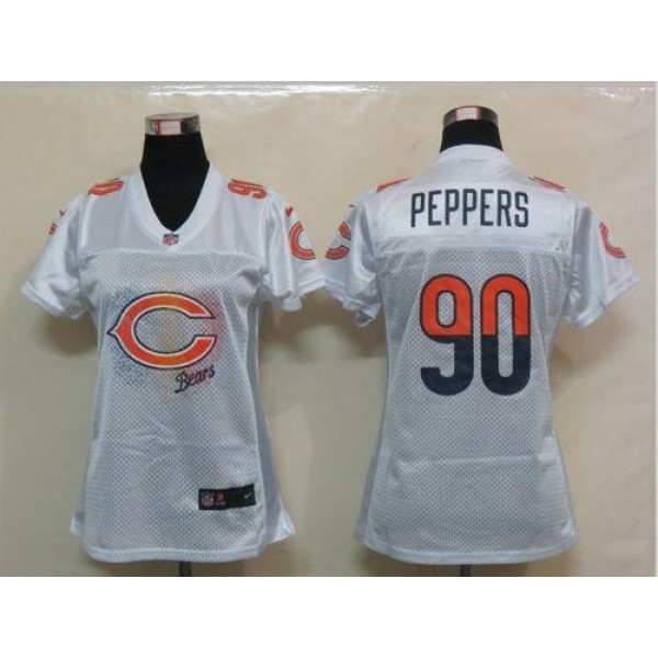 Women's Bears #90 Julius Peppers White Fem Fan NFL Game Jersey