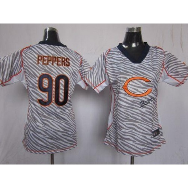 Women's Bears #90 Julius Peppers Zebra Stitched NFL Elite Jersey