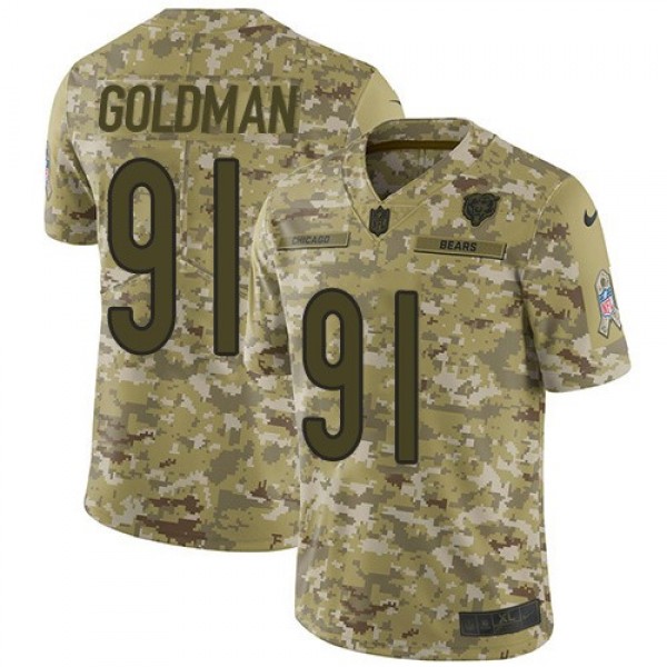 Nike Bears #91 Eddie Goldman Camo Men's Stitched NFL Limited 2018 Salute To Service Jersey