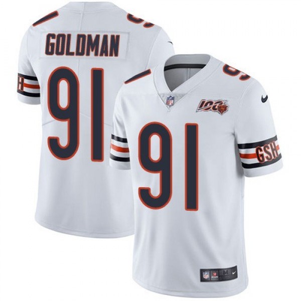 Nike Bears #91 Eddie Goldman White Men's 100th Season Stitched NFL Vapor Untouchable Limited Jersey