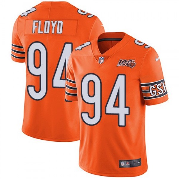Nike Bears #94 Leonard Floyd Orange Men's 100th Season Stitched NFL Limited Rush Jersey