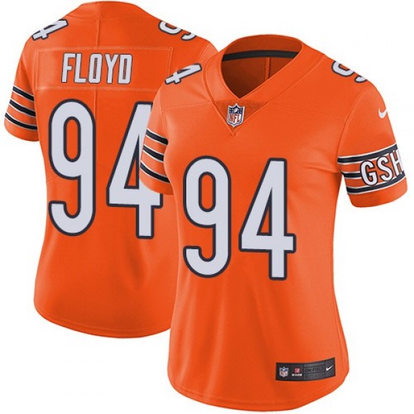 Women's Bears #94 Leonard Floyd Orange Stitched NFL Limited Rush Jersey