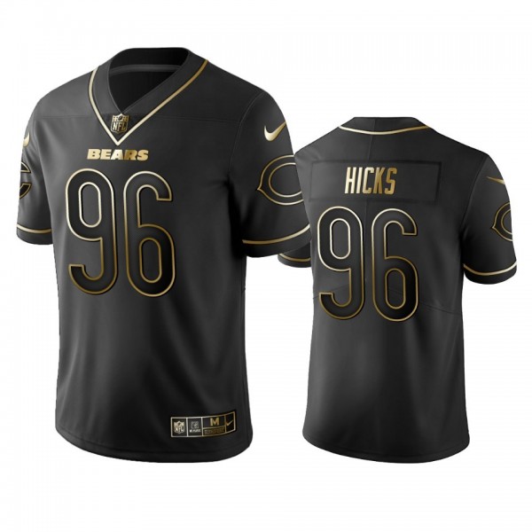 Nike Bears #96 Akiem Hicks Black Golden Limited Edition Stitched NFL Jersey
