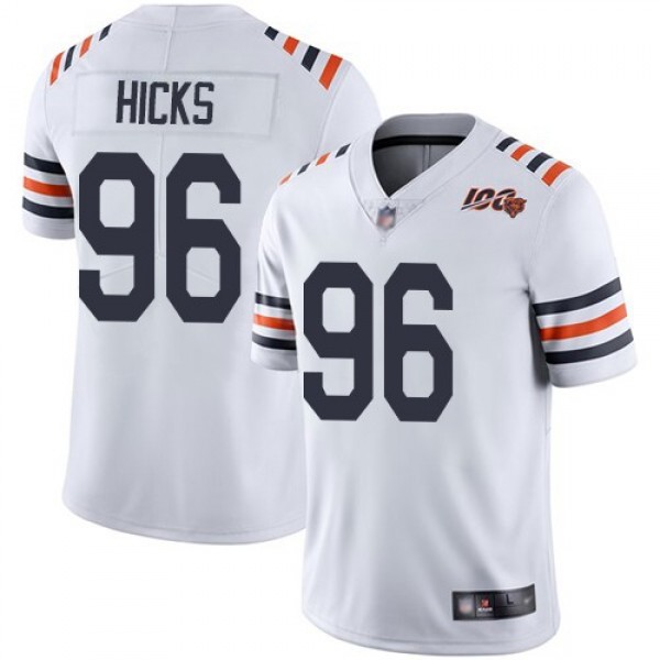 Nike Bears #96 Akiem Hicks White Alternate Men's Stitched NFL Vapor Untouchable Limited 100th Season Jersey