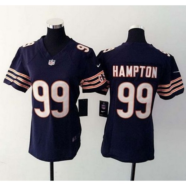 Women's Bears #99 Dan Hampton Navy Blue Team Color Stitched NFL Elite Jersey