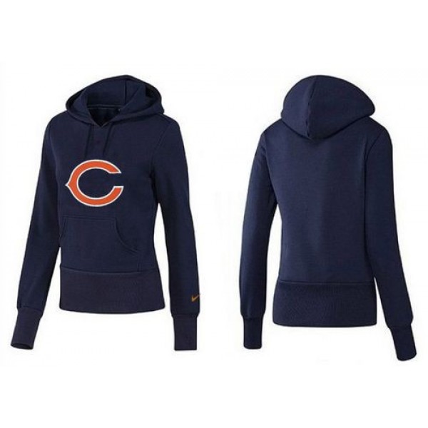 Women's Chicago Bears Logo Pullover Hoodie Navy Blue Jersey