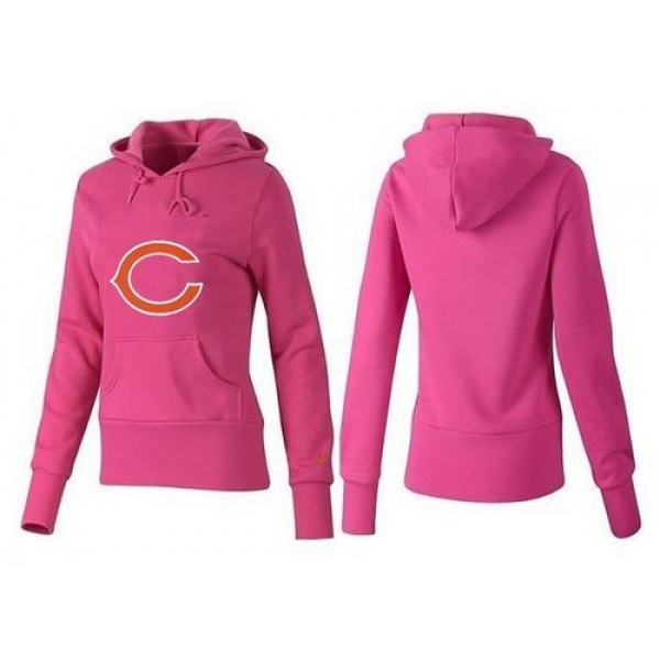 Women's Chicago Bears Logo Pullover Hoodie Pink Jersey