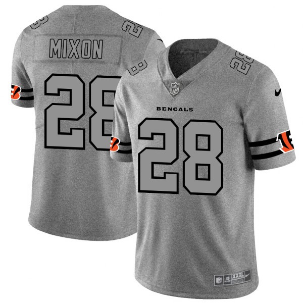 Cincinnati Bengals #28 Joe Mixon Men's Nike Gray Gridiron II Vapor Untouchable Limited NFL Jersey