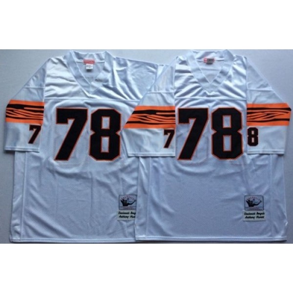 Mitchell And Ness Bengals #78 Anthony Munoz White Throwback Stitched NFL Jersey