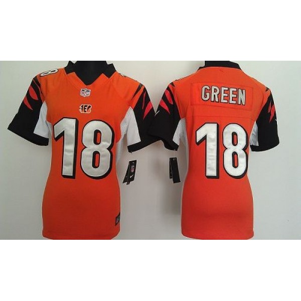 نقل الرقم الى جوي Women's Bengals #18 AJ Green Orange Alternate Stitched NFL Elite ... نقل الرقم الى جوي