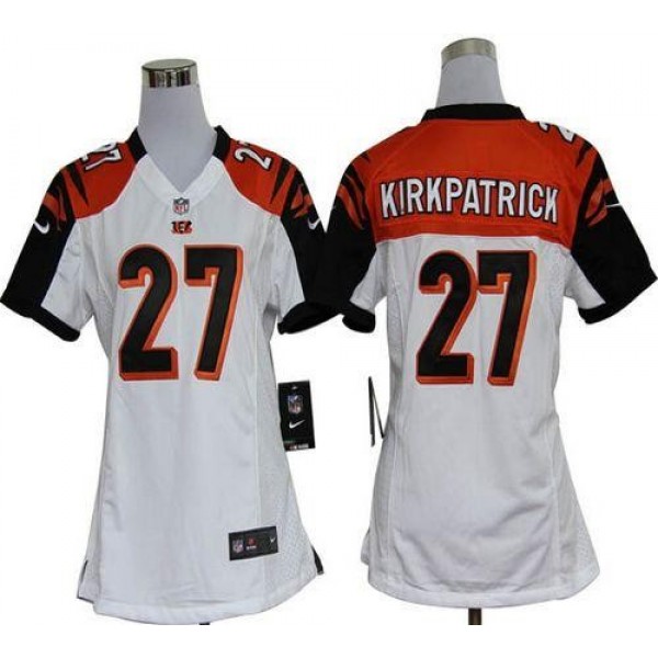 Women's Bengals #27 Dre Kirkpatrick White Stitched NFL Elite Jersey