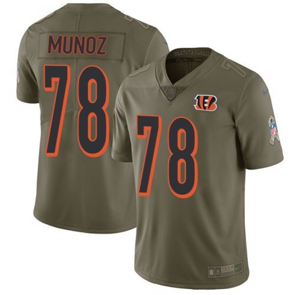 Nike Bengals #78 Anthony Munoz Olive Men's Stitched NFL Limited 2017 Salute To Service Jersey