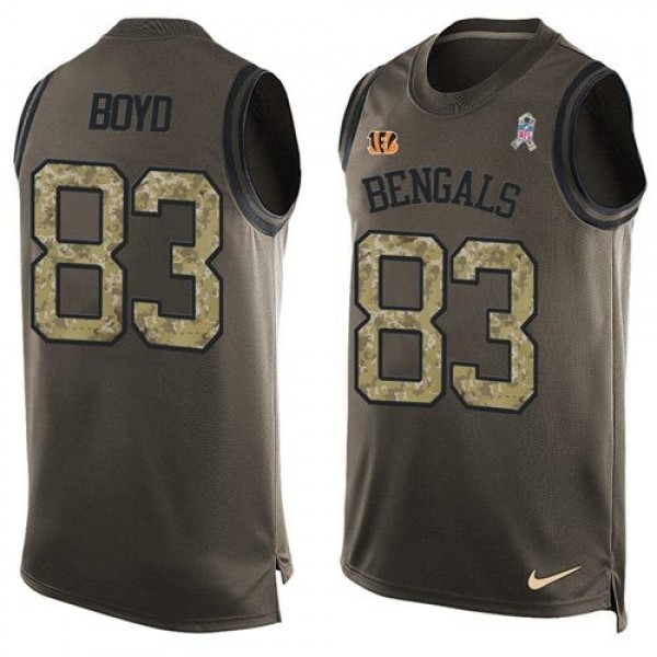 Nike Bengals #83 Tyler Boyd Green Men's Stitched NFL Limited Salute To Service Tank Top Jersey