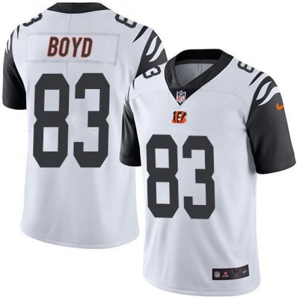 اليقطين Nike Bengals #83 Tyler Boyd White Women's Stitched NFL Limited Rush 100th Season Jersey فستان طبقتين