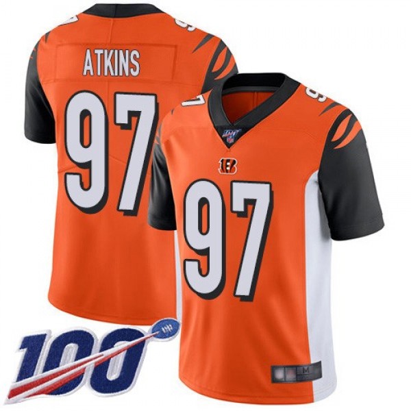 Nike Bengals #97 Geno Atkins Orange Alternate Men's Stitched NFL 100th Season Vapor Limited Jersey