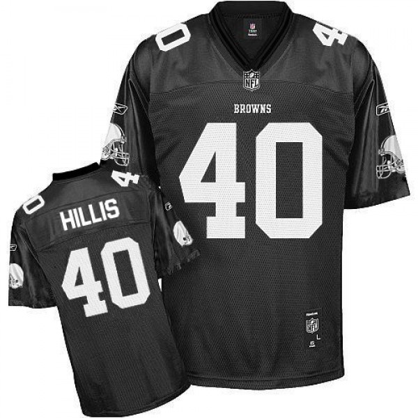 Browns #40 Peyton Hillis Black Shadow Stitched NFL Jersey