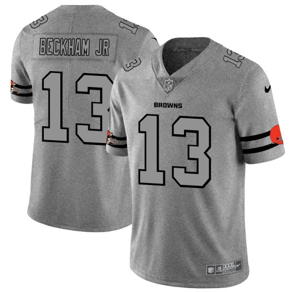Cleveland Browns #13 Odell Beckham Jr. Men's Nike Gray Gridiron II Vapor Untouchable Limited NFL Jersey