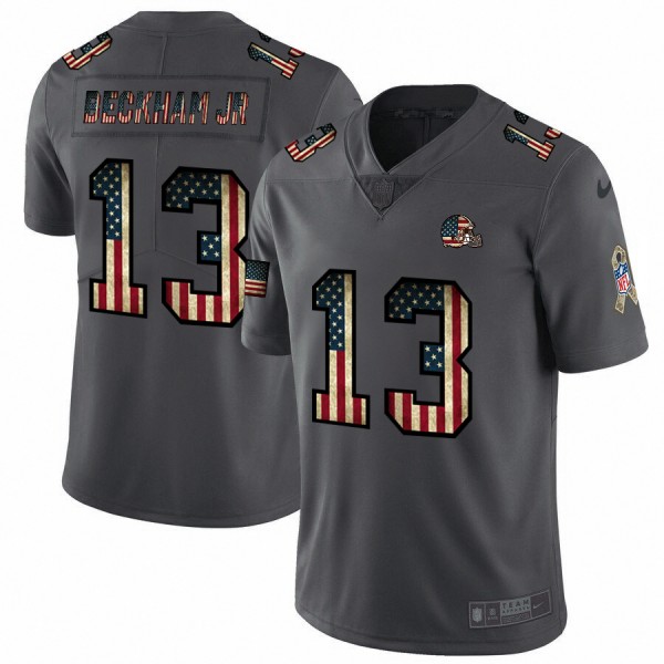Cleveland Browns #13 Odell Beckham Jr. Nike 2018 Salute to Service Retro USA Flag Limited NFL Jersey
