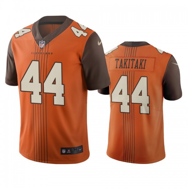 Cleveland Browns #44 Sione Takitaki Brown Vapor Limited City Edition NFL Jersey